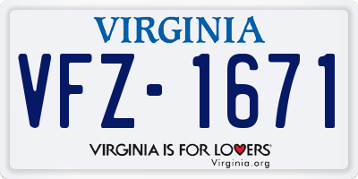 VA license plate VFZ1671