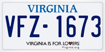 VA license plate VFZ1673