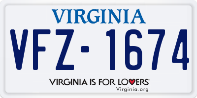 VA license plate VFZ1674