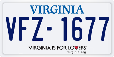 VA license plate VFZ1677