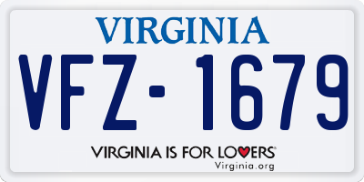 VA license plate VFZ1679
