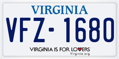 VA license plate VFZ1680