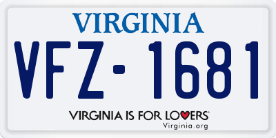 VA license plate VFZ1681