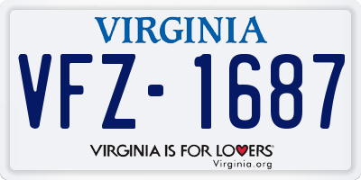 VA license plate VFZ1687