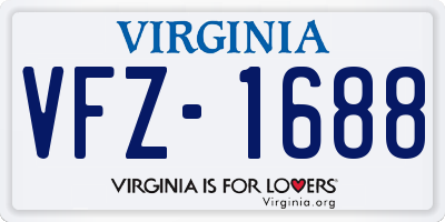 VA license plate VFZ1688