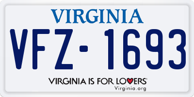 VA license plate VFZ1693