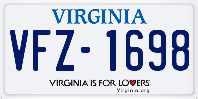 VA license plate VFZ1698