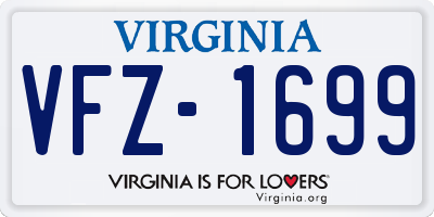 VA license plate VFZ1699