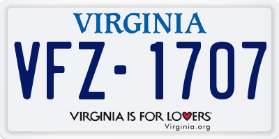VA license plate VFZ1707