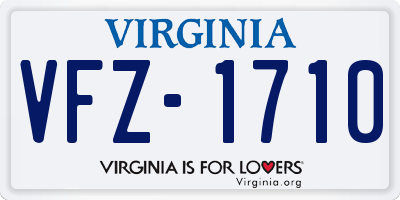 VA license plate VFZ1710