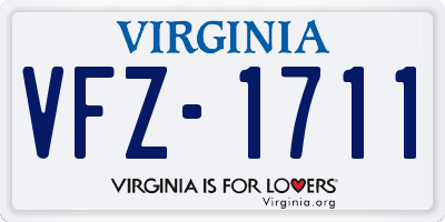 VA license plate VFZ1711