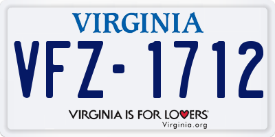 VA license plate VFZ1712