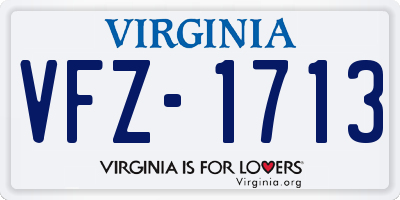 VA license plate VFZ1713