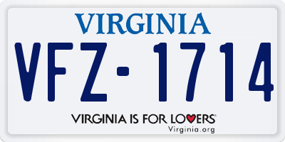 VA license plate VFZ1714