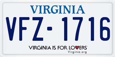 VA license plate VFZ1716