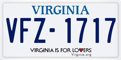 VA license plate VFZ1717
