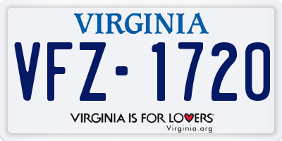 VA license plate VFZ1720