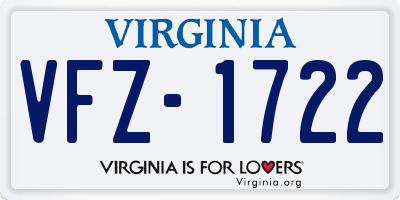VA license plate VFZ1722