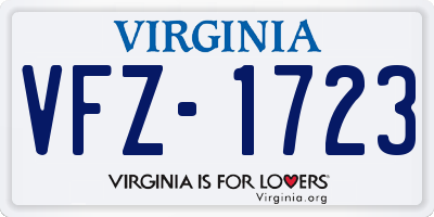 VA license plate VFZ1723