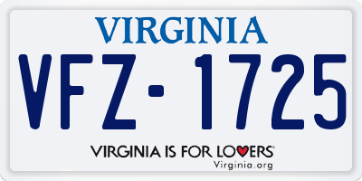 VA license plate VFZ1725