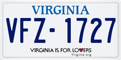 VA license plate VFZ1727