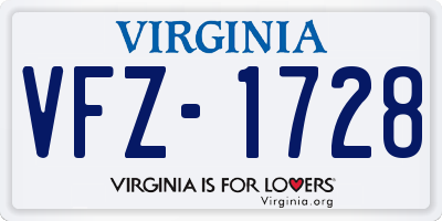 VA license plate VFZ1728