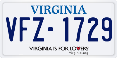 VA license plate VFZ1729