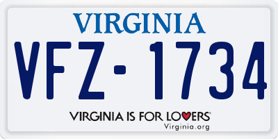VA license plate VFZ1734