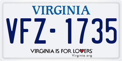 VA license plate VFZ1735
