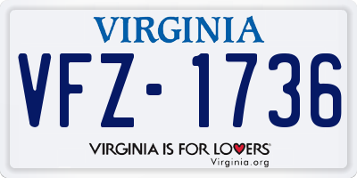 VA license plate VFZ1736