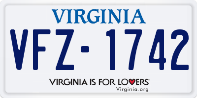 VA license plate VFZ1742