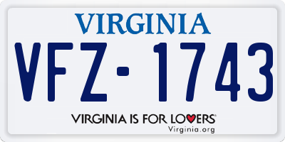 VA license plate VFZ1743