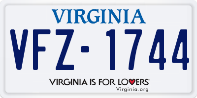 VA license plate VFZ1744