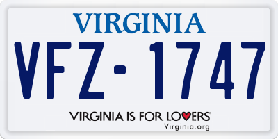 VA license plate VFZ1747