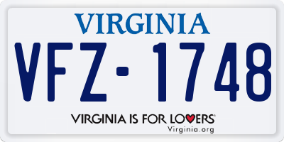VA license plate VFZ1748