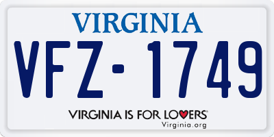 VA license plate VFZ1749
