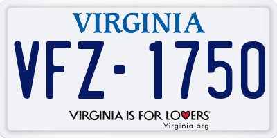 VA license plate VFZ1750
