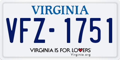 VA license plate VFZ1751