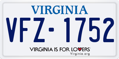 VA license plate VFZ1752