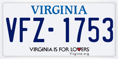 VA license plate VFZ1753