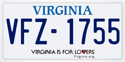VA license plate VFZ1755