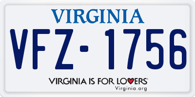VA license plate VFZ1756