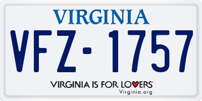 VA license plate VFZ1757