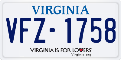 VA license plate VFZ1758
