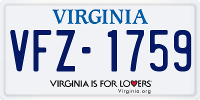 VA license plate VFZ1759