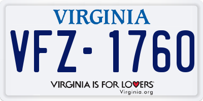 VA license plate VFZ1760