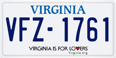 VA license plate VFZ1761