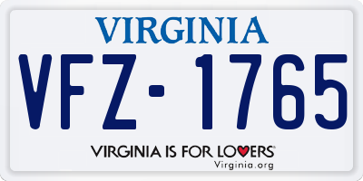 VA license plate VFZ1765