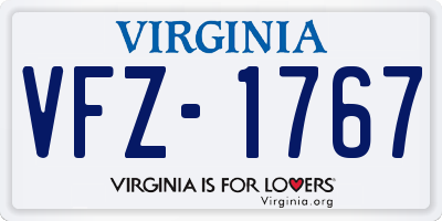 VA license plate VFZ1767