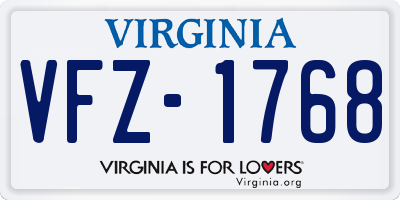 VA license plate VFZ1768